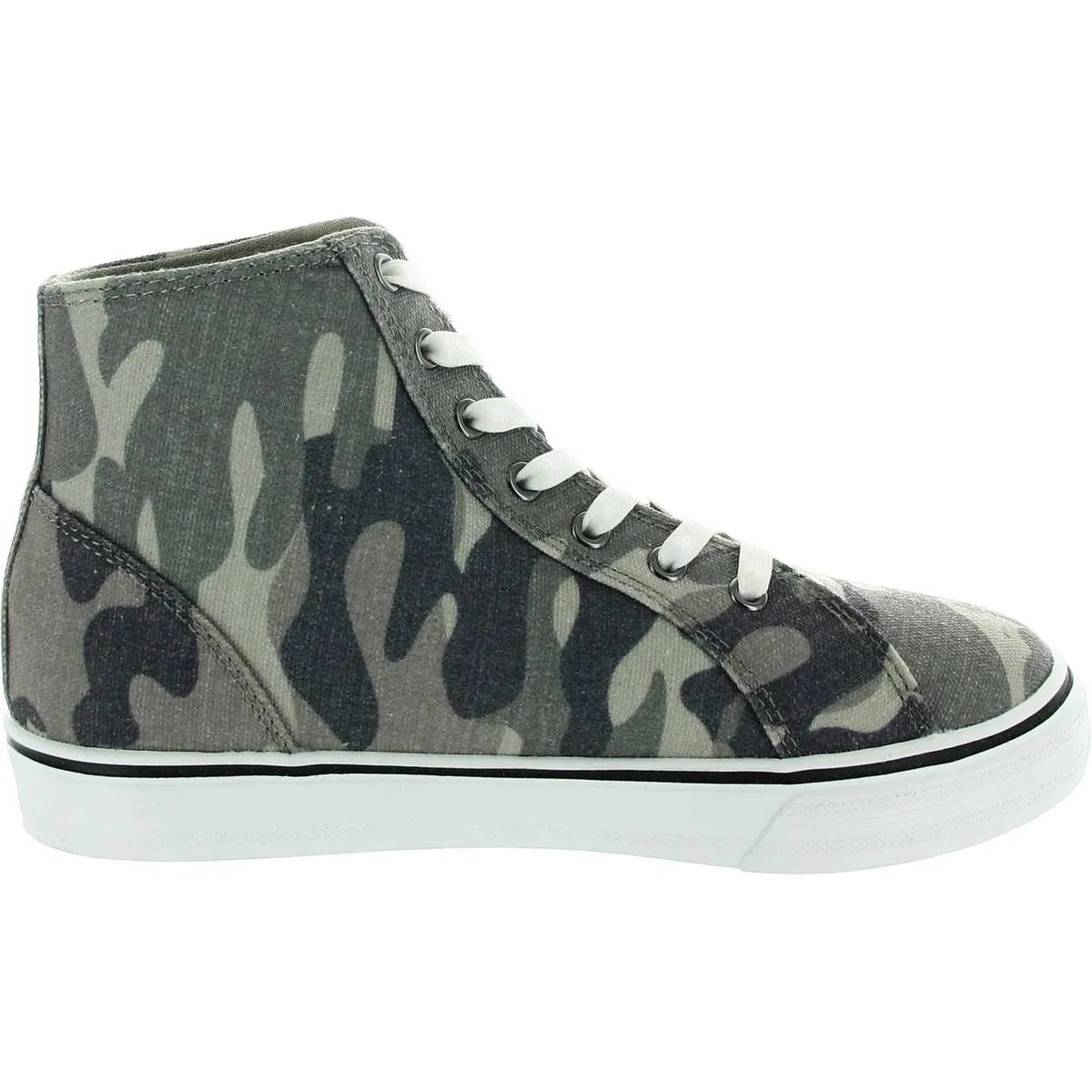 Womens Lace-Up Canvas High-Top Sneakers