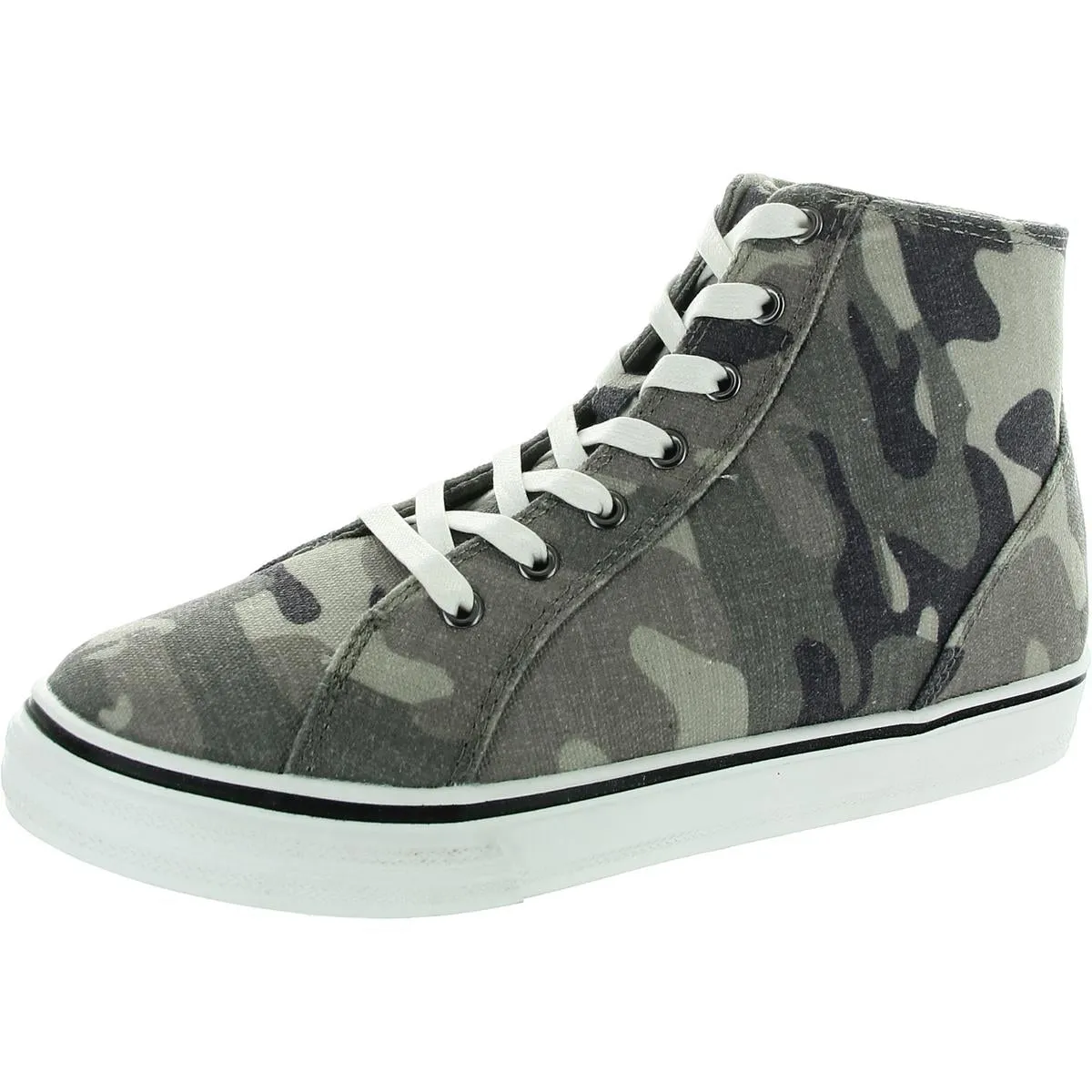 Womens Lace-Up Canvas High-Top Sneakers