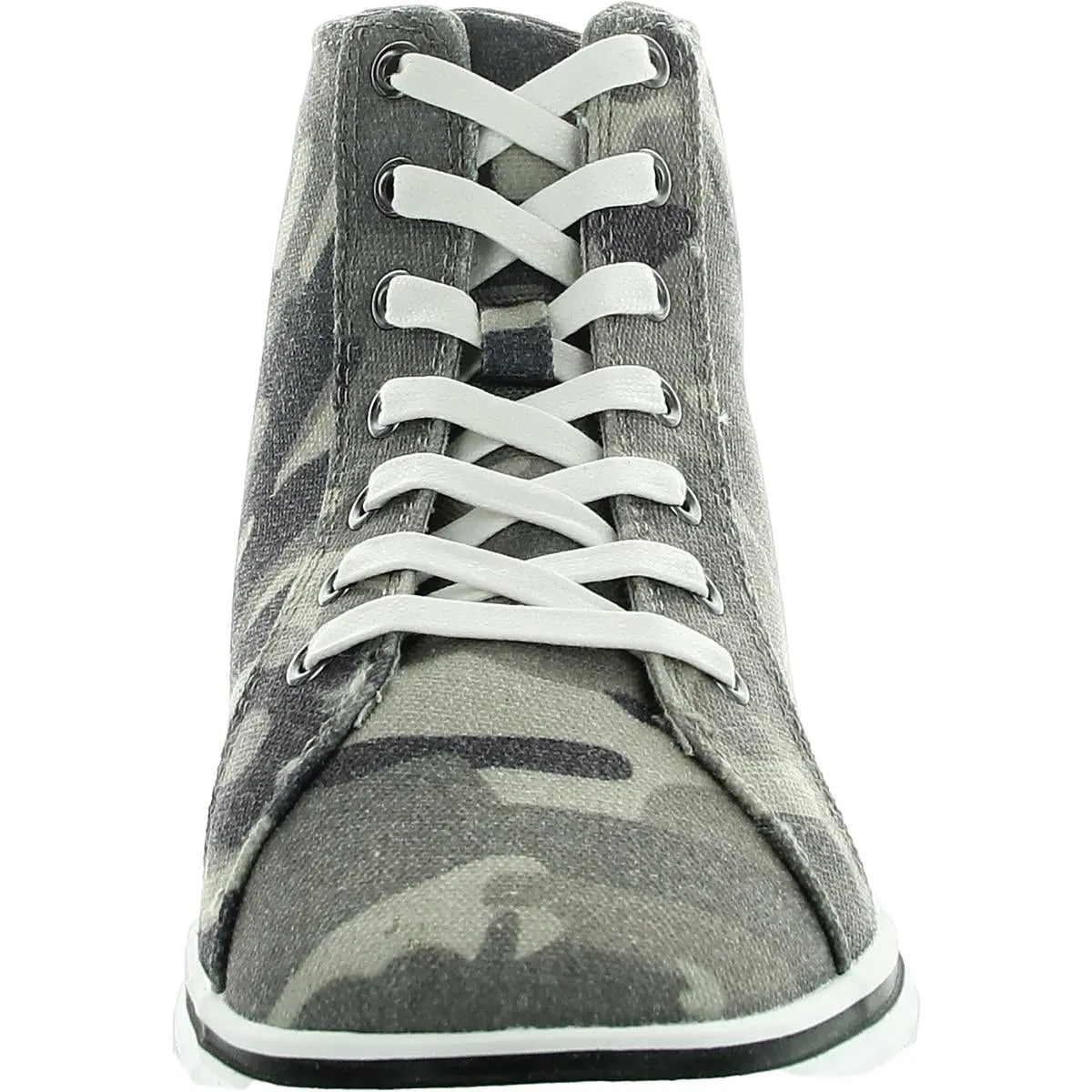 Womens Lace-Up Canvas High-Top Sneakers
