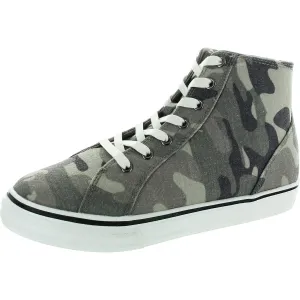 Womens Lace-Up Canvas High-Top Sneakers