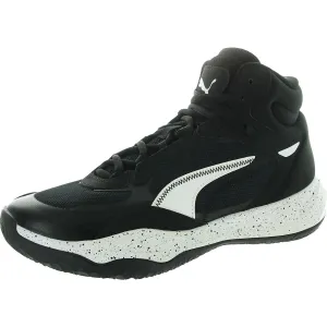 Womens Lace-Up Mesh High-Top Sneakers