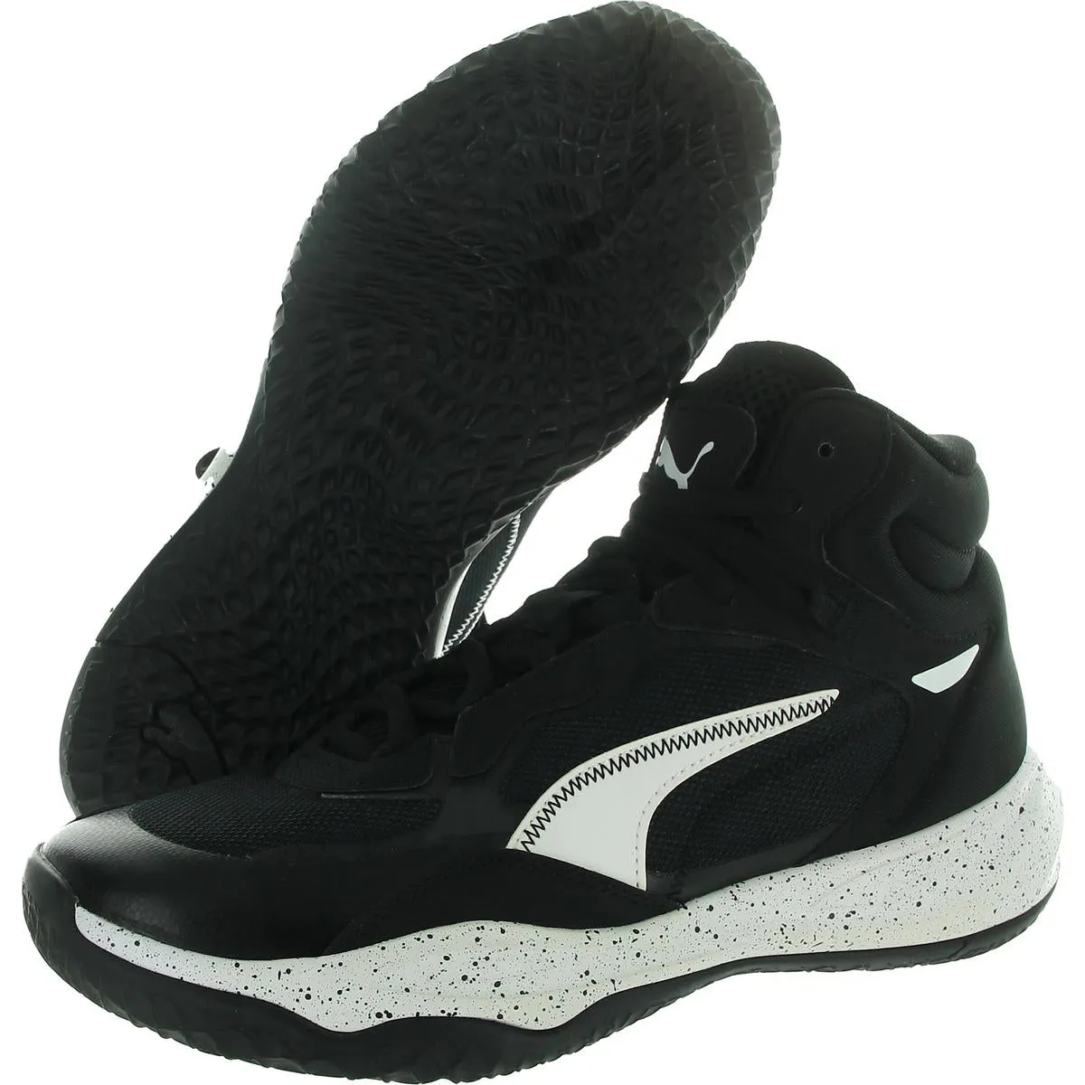 Womens Lace-Up Mesh High-Top Sneakers