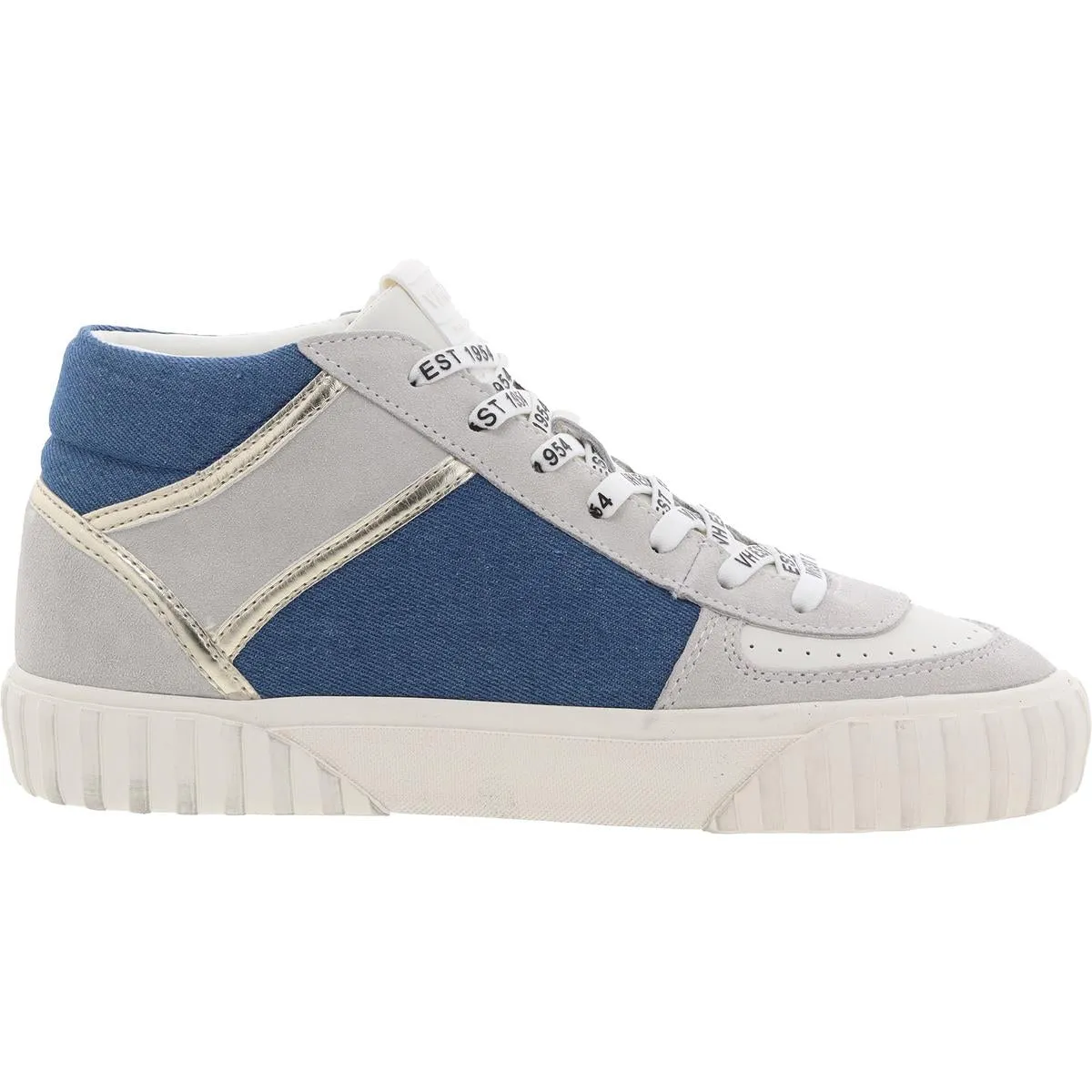Womens Metallic Leather High-Top Sneakers