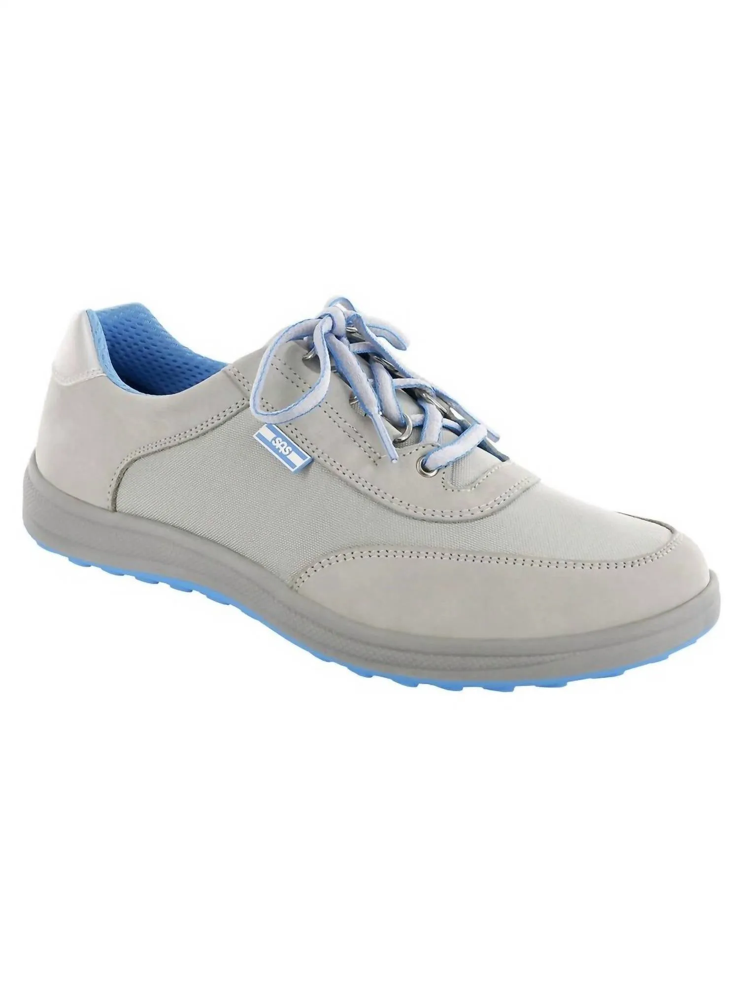 Women's Sporty Lace Up Sneaker - Medium In Silver