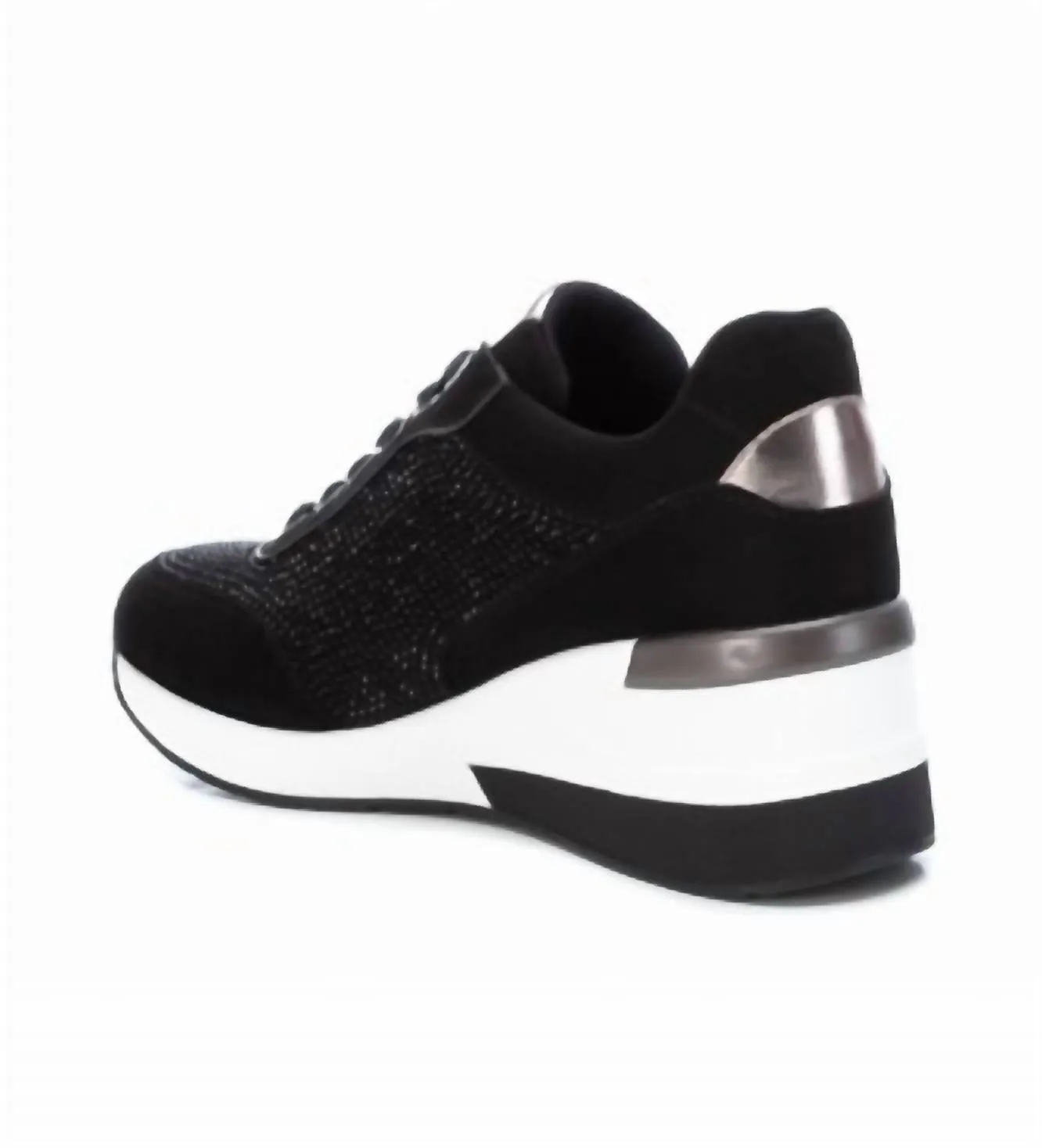 Women's Suede Wedge Sneakers In Black