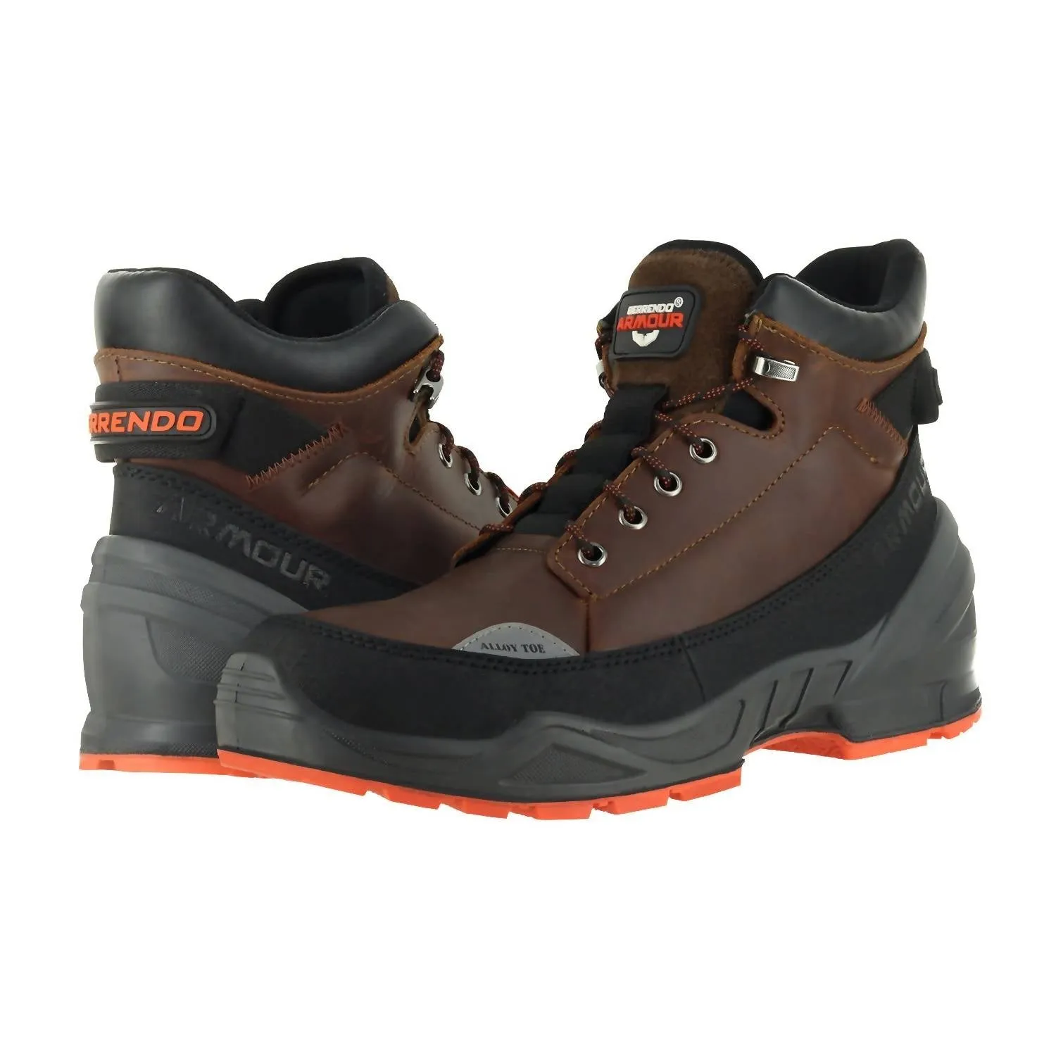 Work Boots 6�� �C Alloy Toe Boots In Reddish Brown