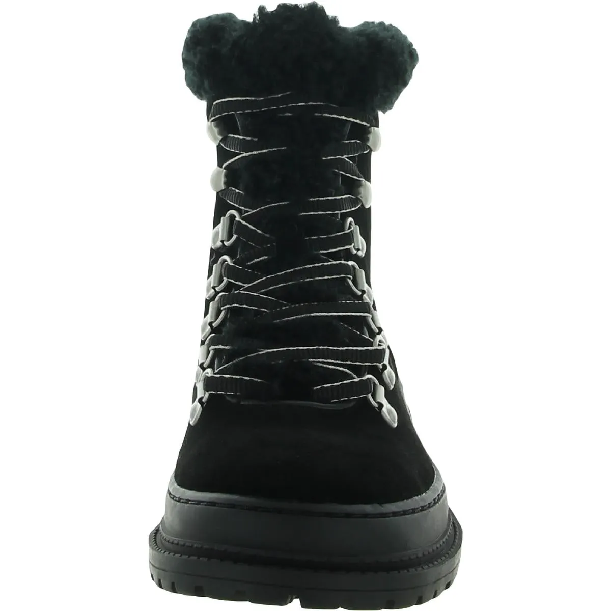 Yvonne Womens Suede Faux Fur Trim Hiking Boots